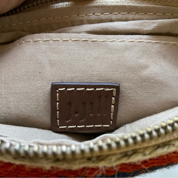 J. Jill Burlap Jute Cosmetic Bag Clutch Wristlet Makeup Toiletry Travel Sz 7X10” - Picture 2 of 8